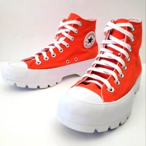 Converse Chuck Taylor All Star Lugged platform high top women size 8.5 orange